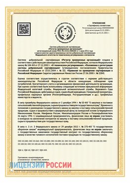 Приложение к сертификату для ИП Озерск Сертификат СТО 03.080.02033720.1-2020